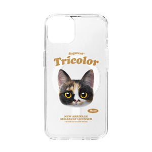 Mayo the Tricolor cat TypeFace Clear Gelhard Case (for MagSafe)