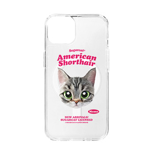Momo the American shorthair cat TypeFace Clear Gelhard Case (for MagSafe)
