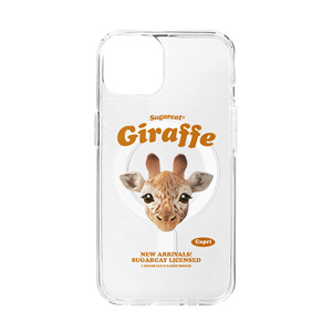 Capri the Giraffe TypeFace Clear Gelhard Case (for MagSafe)
