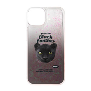 Blacky the Black Panther TypeFace Aqua Glitter Case