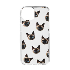 Bom the Siamese Face Patterns Clear Jelly Case