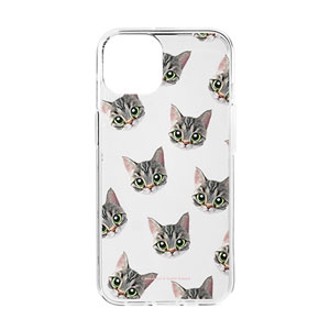 Momo the American shorthair cat Face Patterns Clear Jelly Case