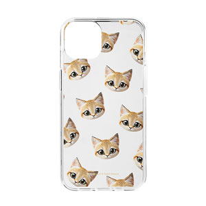 Sandy the Sand cat Face Patterns Clear Jelly Case