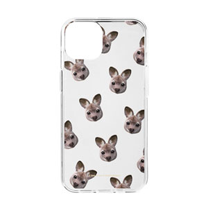 Wawa the Wallaby Face Patterns Clear Jelly Case