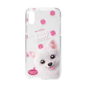 Dubu the Spitz’s Cherry Candy New Patterns Clear Jelly Case