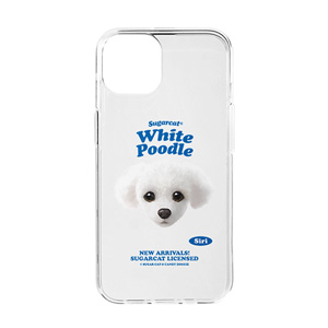 Siri the White Poodle TypeFace Clear Jelly/Gelhard Case