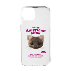 Minky the American Mink TypeFace Clear Jelly/Gelhard Case