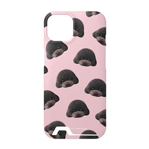 Choco the Black Poodle Face Patterns Under Card Hard Case