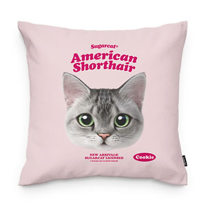 Cookie the American Shorthair TypeFace Throw Pillow