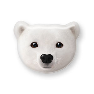 Polar the Polar Bear Face Shape Epoxy Tok