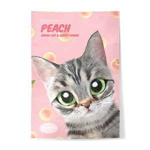 Momo the American shorthair cat’s Peach New Patterns Fabric Poster