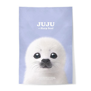 Juju the Harp Seal Retro Fabric Poster