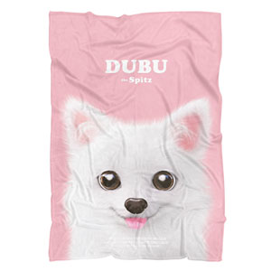 Dubu the Spitz Retro Fleece Blanket