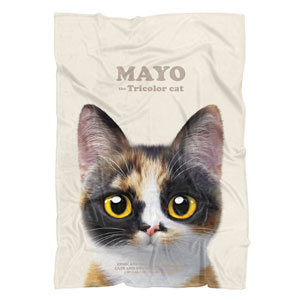Mayo the Tricolor cat Retro Fleece Blanket