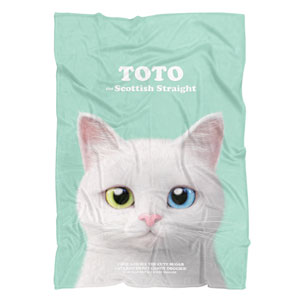Toto the Scottish Straight Retro Fleece Blanket