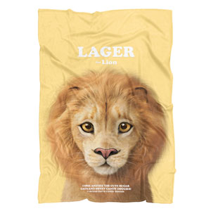 Lager the Lion Retro Fleece Blanket