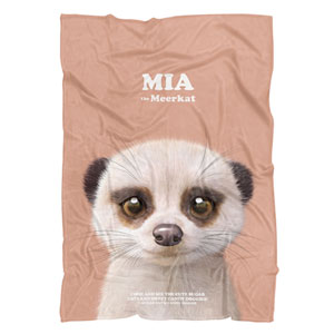 Mia the Meerkat Retro Fleece Blanket