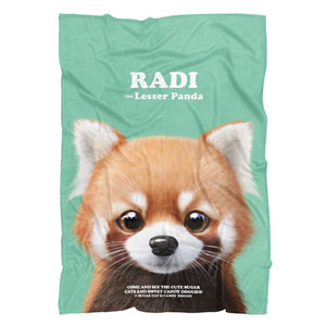Radi the Lesser Panda Retro Fleece Blanket
