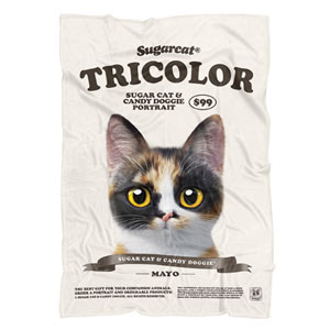 Mayo the Tricolor cat New Retro Fleece Blanket
