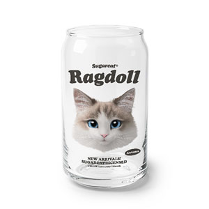 Autumn the Ragdoll TypeFace Beer Can Glass