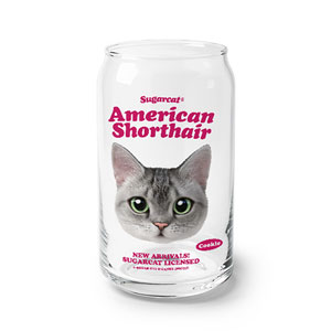 Cookie the American Shorthair TypeFace Beer Can Glass