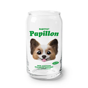 Jerry the Papillon TypeFace Beer Can Glass