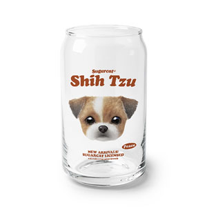Peace the Shih Tzu TypeFace Beer Can Glass