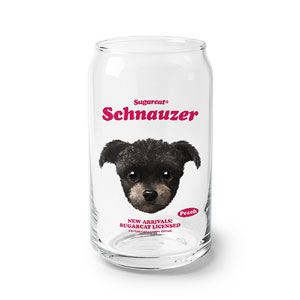 Peach the Schnauzer TypeFace Beer Can Glass