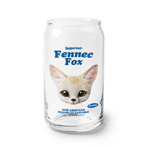Denny the Fennec fox TypeFace Beer Can Glass