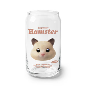 Pudding the Hamster TypeFace Beer Can Glass