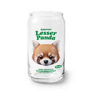 Radi the Lesser Panda TypeFace Beer Can Glass