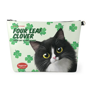 Lucky&#039;s Four Leaf Clover New Patterns Leather Clutch (Triangle)