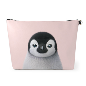 Peng Peng the Baby Penguin Leather Clutch (Triangle)