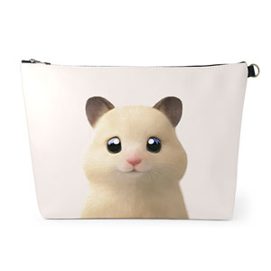 Pudding the Hamster Leather Clutch (Triangle)