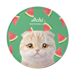 Achi’s Watermelon Leather Coaster