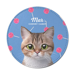 Mar’s Cherry Candy Leather Coaster