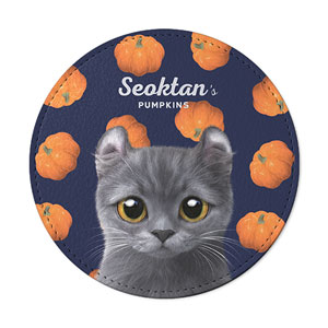 Seoktan’s Pumpkins Leather Coaster