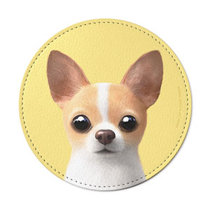 Yebin the Chihuahua Leather Coaster