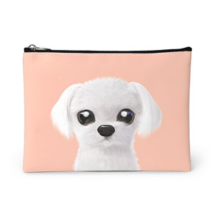 Kkoong the Maltese Leather Pouch
