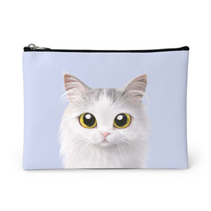 Rangi the Norwegian forest Leather Pouch