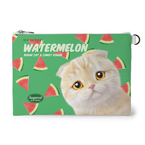 Achi’s Watermelon New Patterns Leather Flat Pouch
