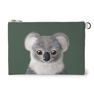 Coco the Koala Leather Flat Pouch