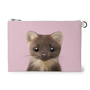 Minky the American Mink Leather Flat Pouch