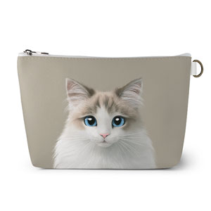 Autumn the Ragdoll Leather Triangle Pouch