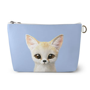 Denny the Fennec fox Leather Triangle Pouch