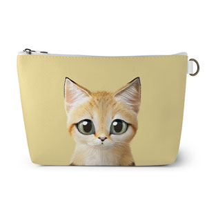 Sandy the Sand cat Leather Triangle Pouch