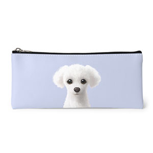 Siri the White Poodle Leather Pencilcase