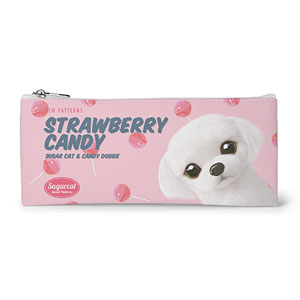 Doori’s Strawberry Candy New Patterns Leather Flat Pencilcase