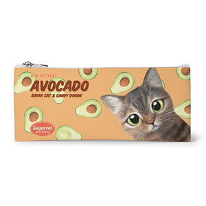 Lucy’s Avocado New Patterns Leather Flat Pencilcase