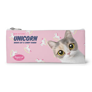 Merry’s Unicorn New Patterns Leather Flat Pencilcase